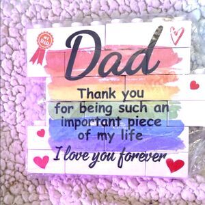 Colorful 'Dad' Decorative plaque Lego